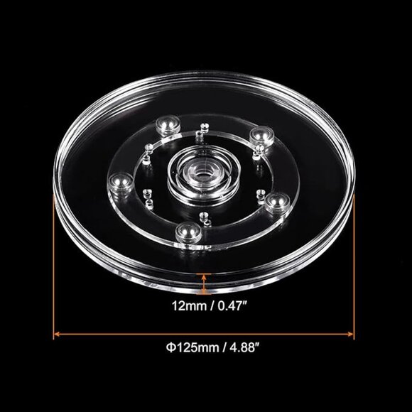 5 inch Clear Rotating Swivel Stand Lazy Susan Turntable Display - Picture 2 of 6